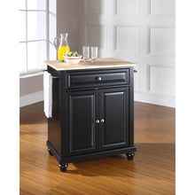Load image into Gallery viewer, Cambridge Wood Top Portable Kitchen Island/Cart Black/Natural