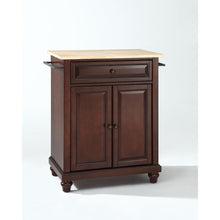 Load image into Gallery viewer, Cambridge Wood Top Portable Kitchen Island/Cart Mahogany/Natural