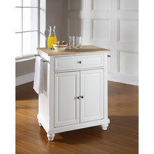 Load image into Gallery viewer, Cambridge Wood Top Portable Kitchen Island/Cart White/Natural