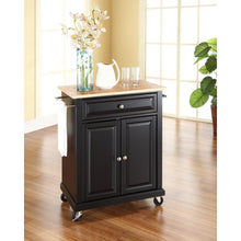 Load image into Gallery viewer, Compact Wood Top Kitchen Cart Black/Natural