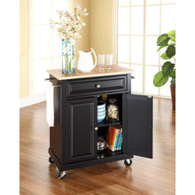 Load image into Gallery viewer, Compact Wood Top Kitchen Cart Black/Natural
