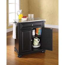 Load image into Gallery viewer, Alexandria Stainless Steel Top Portable Kitchen Island/Cart Black/Stainless Steel