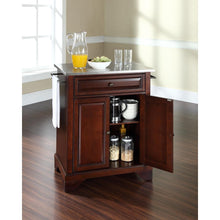 Load image into Gallery viewer, Lafayette Stainless Steel Top Portable Kitchen Island/Cart Mahogany/Stainless Steel
