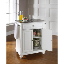 Load image into Gallery viewer, Cambridge Stainless Steel Top Portable Kitchen Island/Cart White/Stainless Steel