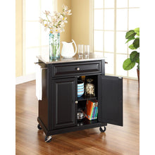 Load image into Gallery viewer, Compact Stainless Steel Top Kitchen Cart Black/Stainless Steel