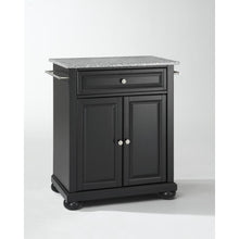 Load image into Gallery viewer, Alexandria Granite Top Portable Kitchen Island/Cart Black/Gray