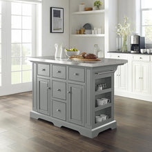 Load image into Gallery viewer, Julia Stainless Steel Top Kitchen Island Gray/Stainless Steel