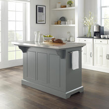 Load image into Gallery viewer, Julia Stainless Steel Top Kitchen Island Gray/Stainless Steel