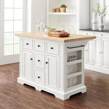 Load image into Gallery viewer, Julia Wood Top Kitchen Island White/Natural