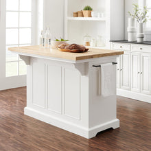 Load image into Gallery viewer, Julia Wood Top Kitchen Island White/Natural