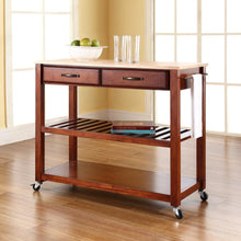 Load image into Gallery viewer, Wood Top Kitchen Prep Cart Cherry/Natural
