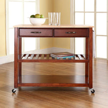 Load image into Gallery viewer, Wood Top Kitchen Prep Cart Cherry/Natural