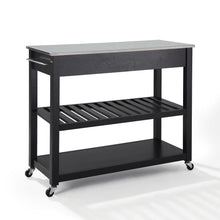 Load image into Gallery viewer, Stainless Steel Top Kitchen Prep Cart Black/Stainless Steel