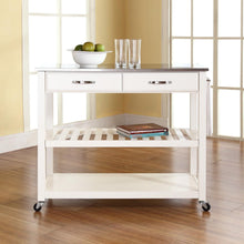 Load image into Gallery viewer, Stainless Steel Top Kitchen Prep Cart White/Stainless Steel