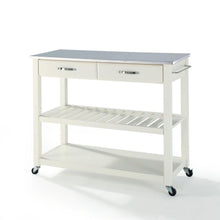 Load image into Gallery viewer, Stainless Steel Top Kitchen Prep Cart White/Stainless Steel
