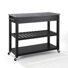 Load image into Gallery viewer, Granite Top Kitchen Prep Cart Black/Gray