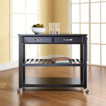 Load image into Gallery viewer, Granite Top Kitchen Prep Cart Black/Black
