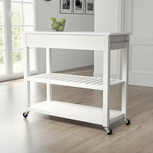 Load image into Gallery viewer, Stone Top Kitchen Prep Cart White/White