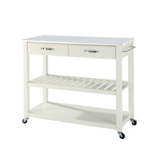 Load image into Gallery viewer, Stone Top Kitchen Prep Cart White/White