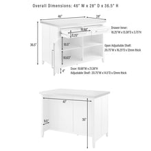 Load image into Gallery viewer, Silvia Stainless Steel Top Kitchen Island White/Stainless Steel