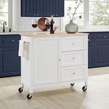 Load image into Gallery viewer, Soren Wood Top Kitchen Island/Cart White/Natural