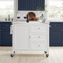 Load image into Gallery viewer, Soren Stainless Steel Top Kitchen Island/Cart White/Stainless Steel
