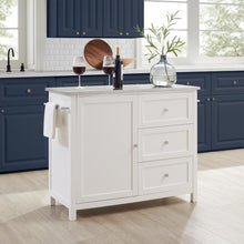 Load image into Gallery viewer, Soren Stainless Steel Top Kitchen Island/Cart White/Stainless Steel