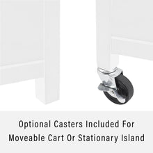 Load image into Gallery viewer, Soren Stainless Steel Top Kitchen Island/Cart White/Stainless Steel