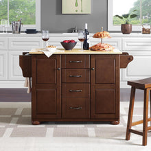 Load image into Gallery viewer, Eleanor Wood Top Kitchen Island Mahogany/Natural