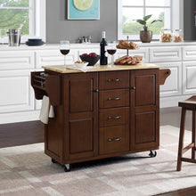 Load image into Gallery viewer, Eleanor Wood Top Kitchen Cart Mahogany/Natural