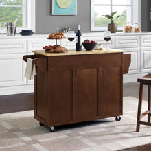 Load image into Gallery viewer, Eleanor Wood Top Kitchen Cart Mahogany/Natural