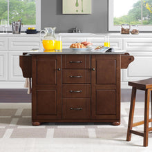 Load image into Gallery viewer, Eleanor Stainless Steel Top Kitchen Island Mahogany/Stainless Steel