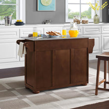 Load image into Gallery viewer, Eleanor Stainless Steel Top Kitchen Island Mahogany/Stainless Steel