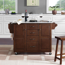 Load image into Gallery viewer, Eleanor Granite Top Kitchen Cart Mahogany/Gray