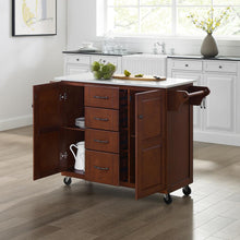 Load image into Gallery viewer, Eleanor Stone Top Kitchen Cart Mahogany/White