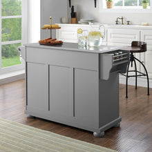 Load image into Gallery viewer, Alexandria Stainless Steel Top Kitchen Island/Cart Gray/Stainless Steel