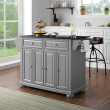 Load image into Gallery viewer, Alexandria Granite Top Full Size Kitchen Island/Cart Gray/Black