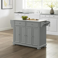 Load image into Gallery viewer, Alexandria Stone Top Full Size Kitchen Island/Cart Gray/White
