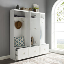 Load image into Gallery viewer, Harper 3Pc Entryway Set White - Pantry Closet & 2 Hall Trees