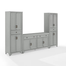 Load image into Gallery viewer, Tara 3Pc Sideboard And Pantry Set Distressed Gray - Sideboard & 2 Pantries