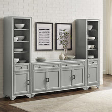 Load image into Gallery viewer, Tara 3Pc Sideboard And Bookcase Set Distressed Gray - Sideboard & 2 Bookcases