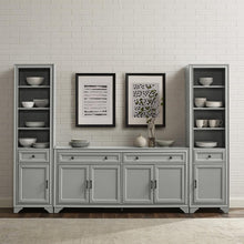 Load image into Gallery viewer, Tara 3Pc Sideboard And Bookcase Set Distressed Gray - Sideboard & 2 Bookcases
