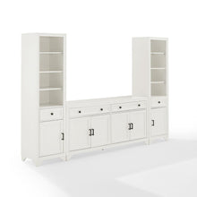Load image into Gallery viewer, Tara 3Pc Sideboard And Bookcase Set Distressed White - Sideboard & 2 Bookcases