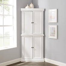 Load image into Gallery viewer, Shoreline Tall Corner Pantry White - 2 Stackable Pantries