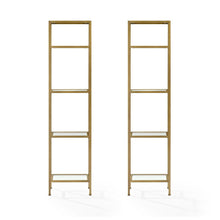 Load image into Gallery viewer, Aimee 2Pc Etagere Set Soft Gold - 2 Narrow Etageres