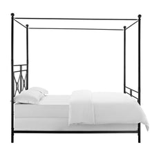Load image into Gallery viewer, Montgomery Queen Canopy Bed Black - Headboard, Footboard, Finials, Rails, Canopy