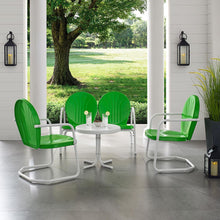 Load image into Gallery viewer, Griffith 4Pc Outdoor Metal Conversation Set Kelly Green Gloss/White Satin - Loveseat, Side Table, & 2 Chairs