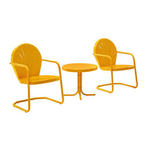 Load image into Gallery viewer, Griffith 3Pc Outdoor Metal Armchair Set Tangerine Gloss - Side Table & 2 Chairs