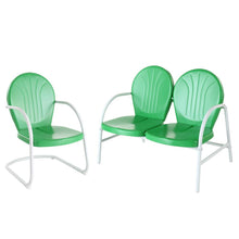 Load image into Gallery viewer, Griffith 2Pc Outdoor Metal Conversation Set Kelly Green Gloss - Loveseat & Chair