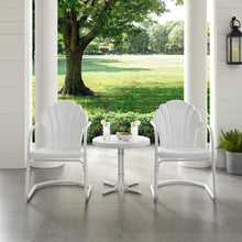 Load image into Gallery viewer, Tulip 3Pc Outdoor Metal Armchair Set White - Side Table & 2 Chairs